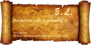 Bedekovich Ladomér névjegykártya
